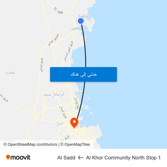 Al Khor Community North Stop 1 to Al Sadd map