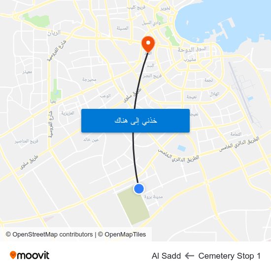 Cemetery Stop 1 to Al Sadd map