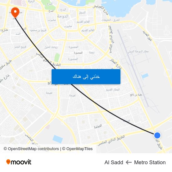 Metro Station to Al Sadd map