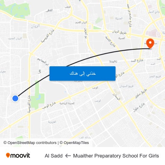 Muaither Preparatory School For Girls to Al Sadd map