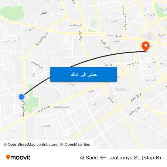 Leatooriya St. (Stop-B) to Al Sadd map