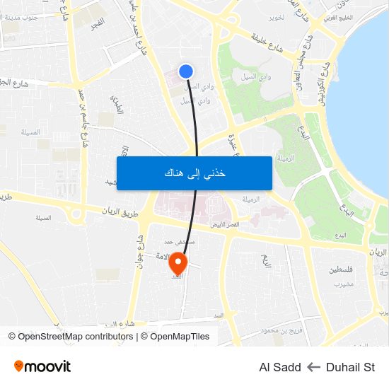 Duhail St to Al Sadd map