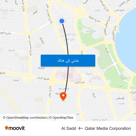 Qatar Media Corporation to Al Sadd map