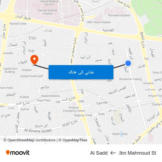Ibn Mahmoud St. to Al Sadd map