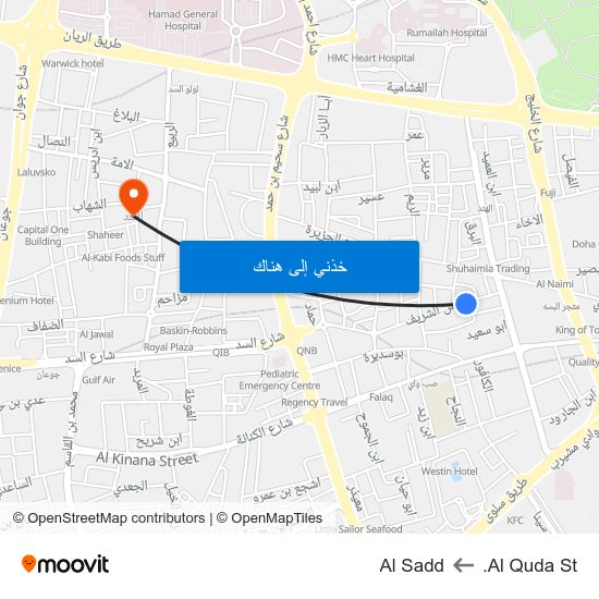 Al Quda St. to Al Sadd map