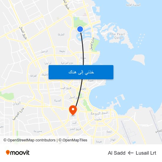 Lusail Lrt to Al Sadd map