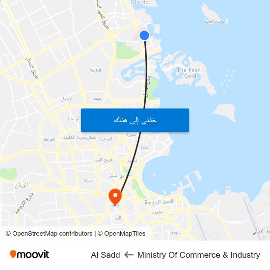 Ministry Of Commerce & Industry to Al Sadd map