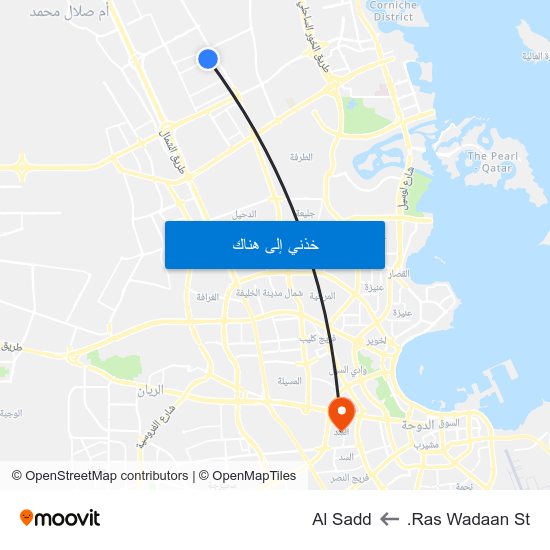 Ras Wadaan St. to Al Sadd map