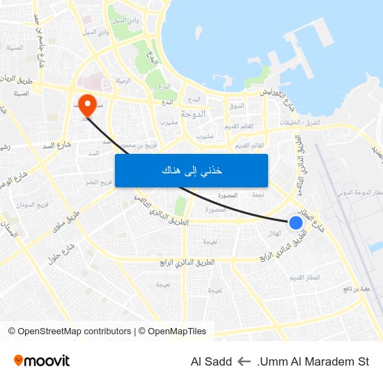 Umm Al Maradem St. to Al Sadd map