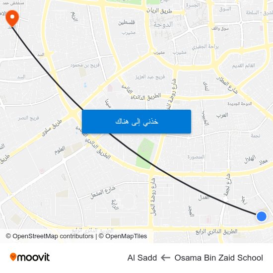 Osama Bin Zaid School to Al Sadd map