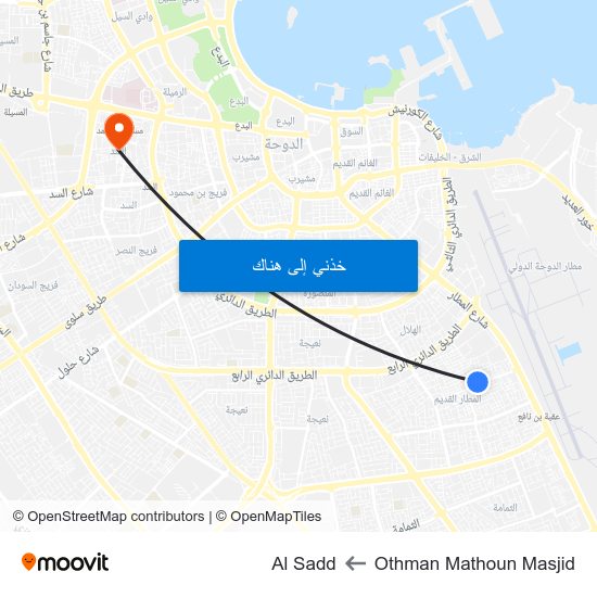 Othman Mathoun Masjid to Al Sadd map