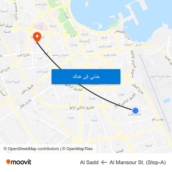Al Mansour St. (Stop-A) to Al Sadd map