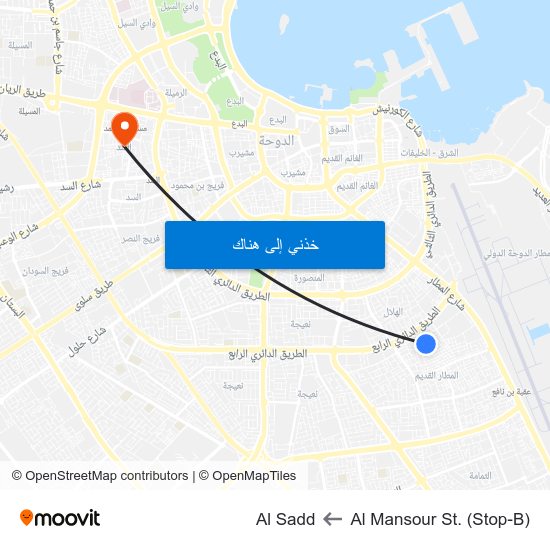 Al Mansour St. (Stop-B) to Al Sadd map