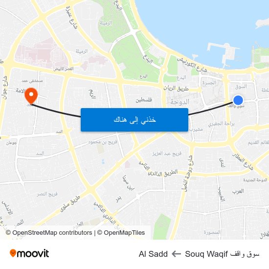 سوق واقف Souq Waqif to Al Sadd map