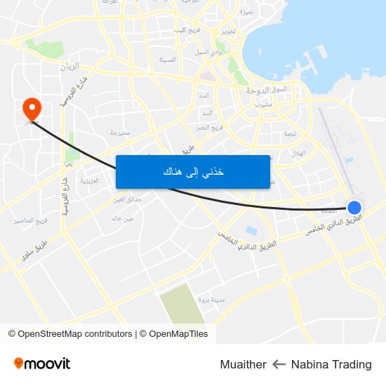 Nabina Trading to Muaither map