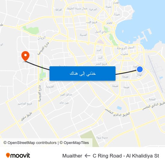 C Ring Road - Al Khalidiya St to Muaither map