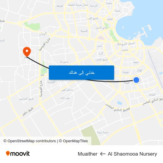 Al Shaomooa Nursery to Muaither map