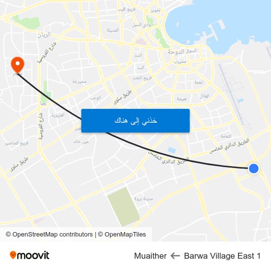 Barwa Village East 1 to Muaither map