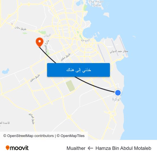 Hamza Bin Abdul Motaleb to Muaither map