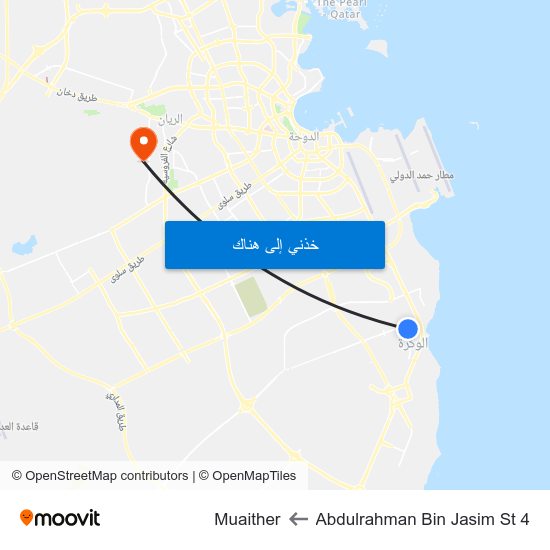 Abdulrahman Bin Jasim St 4 to Muaither map