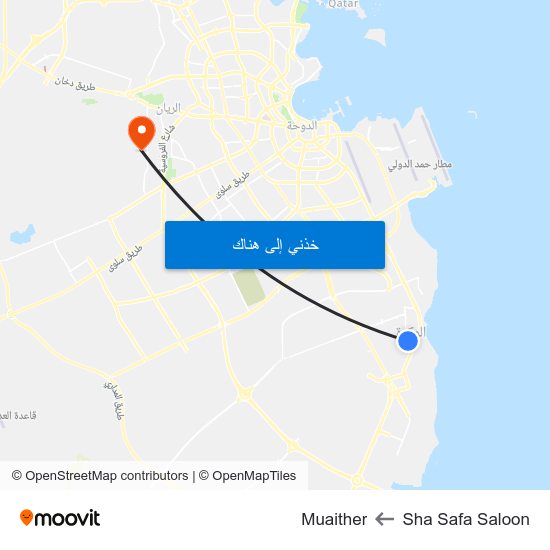Sha Safa Saloon to Muaither map