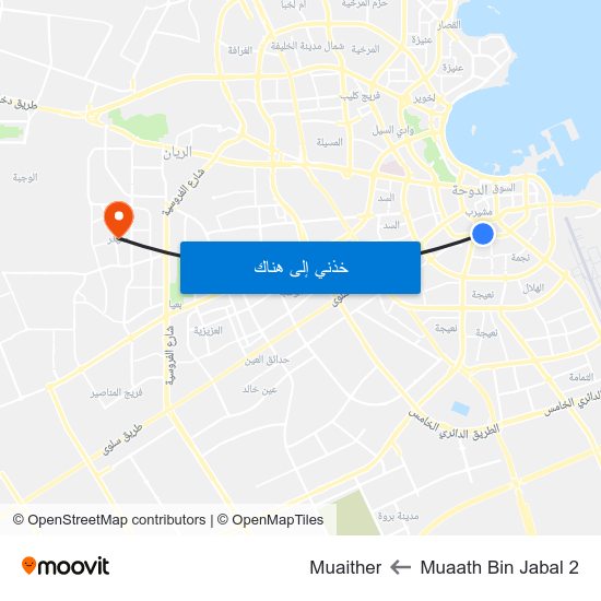 Muaath Bin Jabal 2 to Muaither map