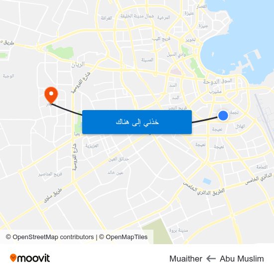 Abu Muslim to Muaither map