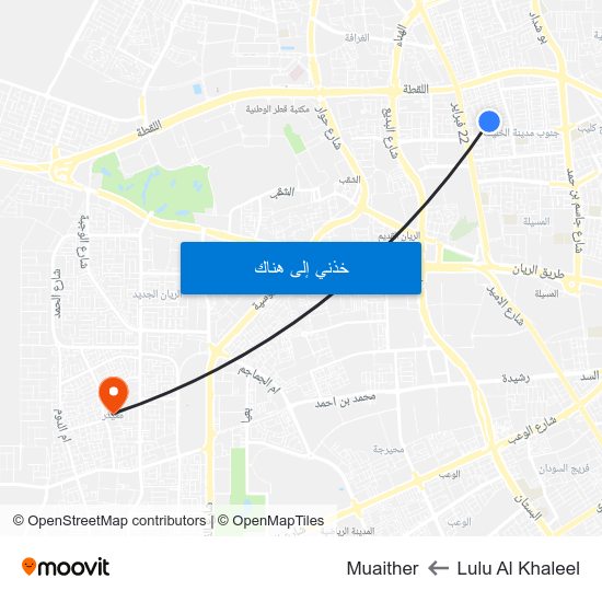 Lulu Al Khaleel to Muaither map