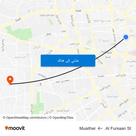 Al Fursaan St. to Muaither map