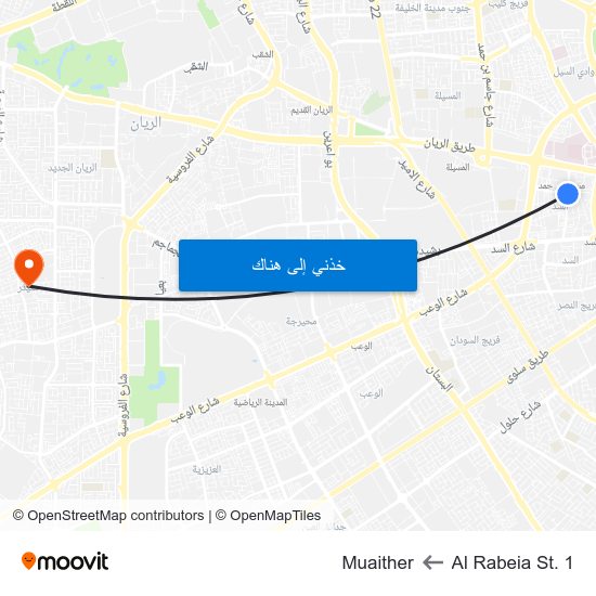 Al Rabeia St. 1 to Muaither map