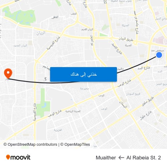 Al Rabeia St. 2 to Muaither map