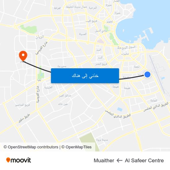 Al Safeer Centre to Muaither map