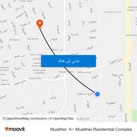 Muaither Residential Complex to Muaither map