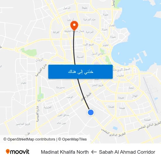 Sabah Al Ahmad Corridor to Madinat Khalifa North map