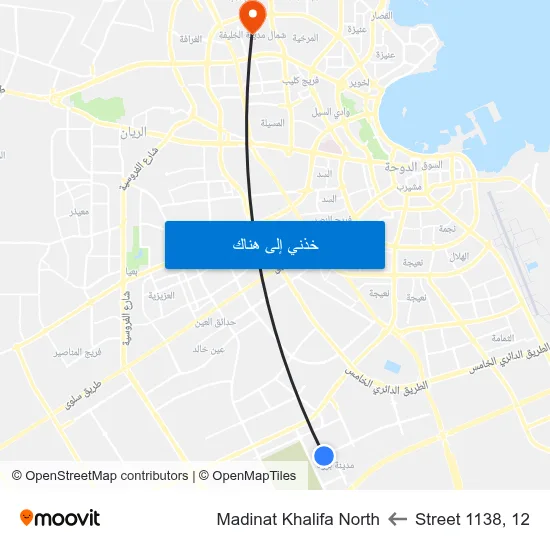 Street 1138, 12 to Madinat Khalifa North map