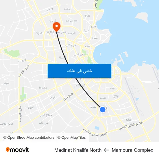Mamoura Complex to Madinat Khalifa North map