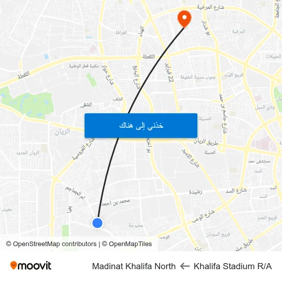 Khalifa Stadium R/A to Madinat Khalifa North map