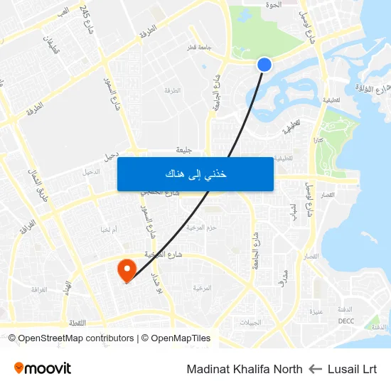 Lusail Lrt to Madinat Khalifa North map