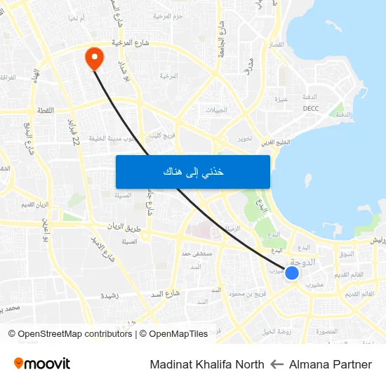 Almana Partner to Madinat Khalifa North map