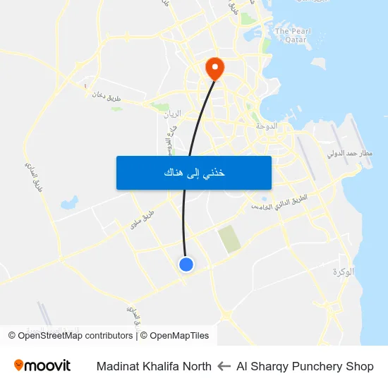 Al Sharqy Punchery Shop to Madinat Khalifa North map