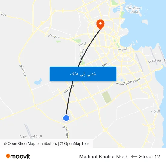 Street 12 to Madinat Khalifa North map