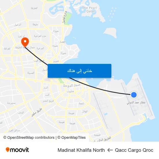 Qacc Cargo Qroc to Madinat Khalifa North map