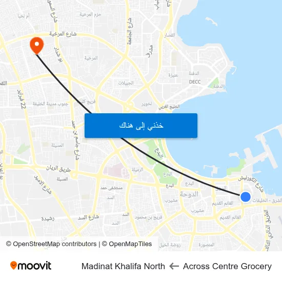 Across Centre Grocery to Madinat Khalifa North map