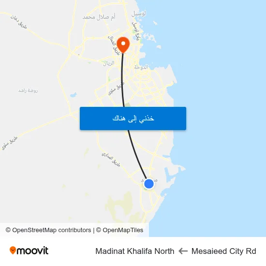 Mesaieed City Rd to Madinat Khalifa North map