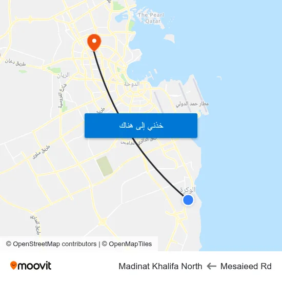Mesaieed Rd to Madinat Khalifa North map