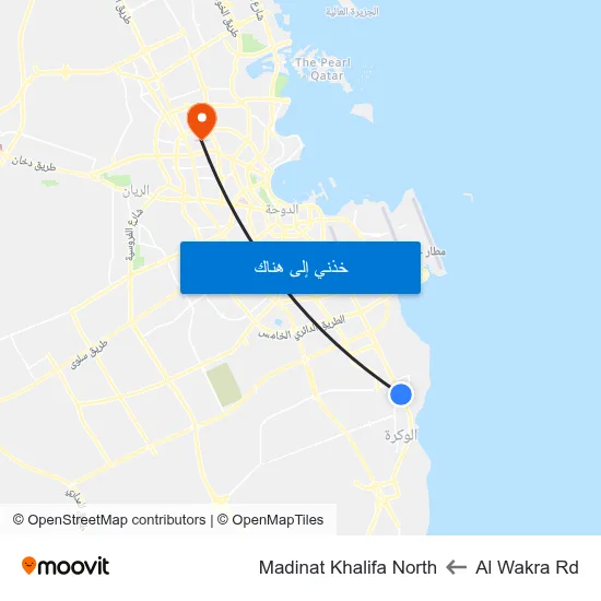 Al Wakra Rd to Madinat Khalifa North map
