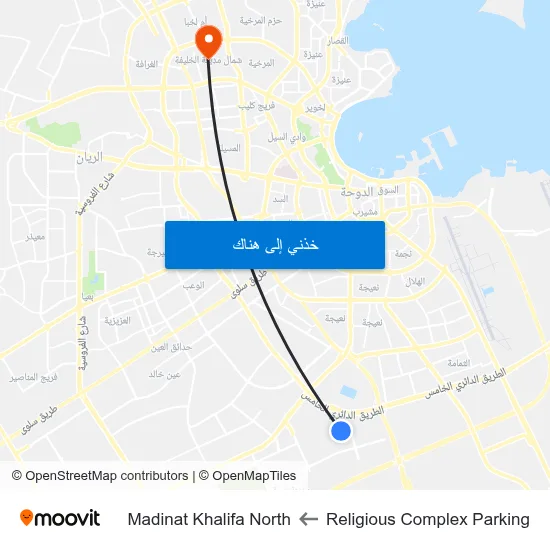 Religious Complex Parking to Madinat Khalifa North map