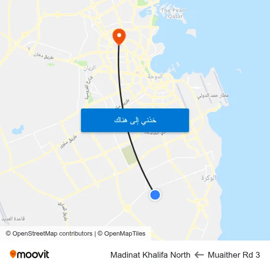 Muaither Rd 3 to Madinat Khalifa North map