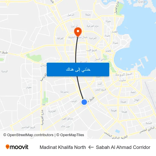 Sabah Al Ahmad Corridor to Madinat Khalifa North map