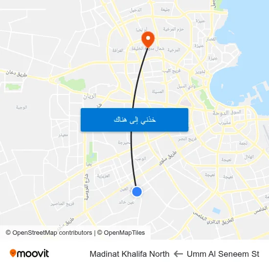 Umm Al Seneem St to Madinat Khalifa North map